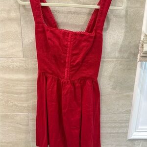 Reformation Red Linen Mini Dress Brand New US 2